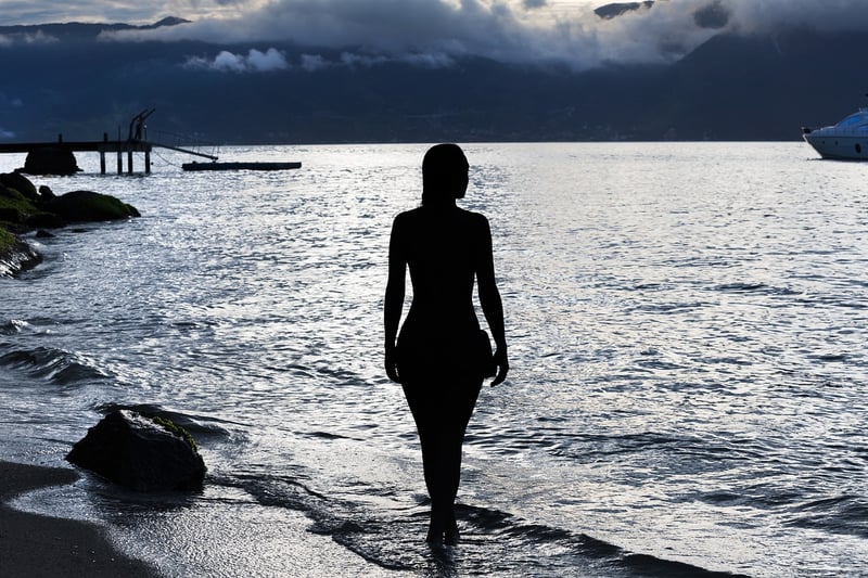 Silhouette in quiet nature